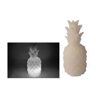 Beyaz Ananas Ledli Mum 22 cm