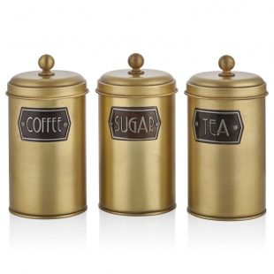 Çay Şeker Kahve Kavanozu - Gold