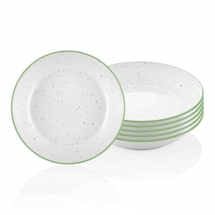 Dots Yemek Tabağı - 6lı Set 20 cm - Yeşil