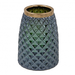 YeÅŸil Cam Desenli Vazo 12x17 cm YeÅŸil Cam Desenli Vazo 12x17 cm