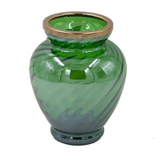 Yeşil Cam Tombik Vazo 15x19 cm
