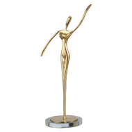 Cam Standlı Metal Gold Lüks Balerin 20x27 cm
