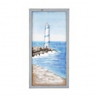 Pera Mavi Deniz Feneri Dekoratif Tablo 50x100 cm