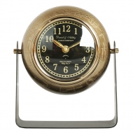 Vintage Globe Gold Ayaklı Masa Saati - 23 cm