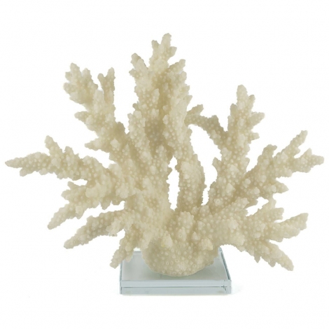 Beyaz Mercan Resin Obje 34x11x30 cm