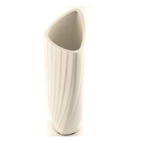 Beyaz Porselen Vazo 17x30 cm