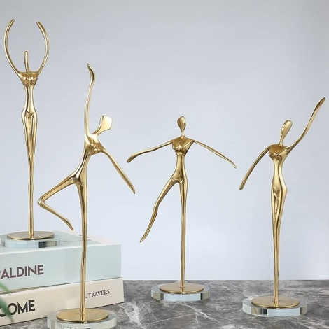 Cam Standlı Metal Gold Lüks Balerin 20x27 cm