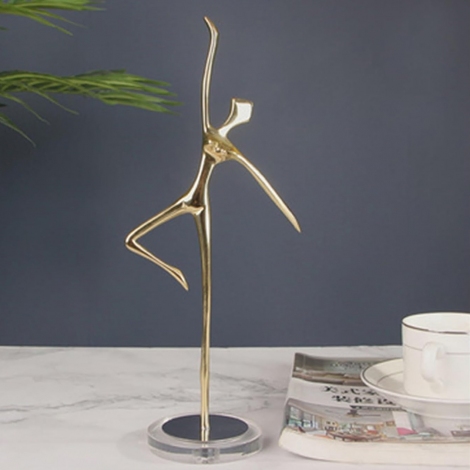 Cam Standlı Metal Gold Lüks Balerin 20x30 cm