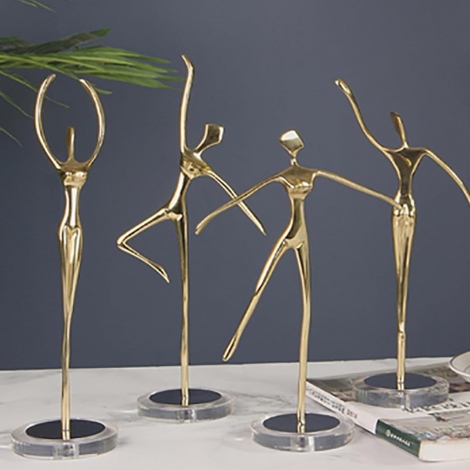 Cam Standlı Metal Gold Lüks Balerin 20x30 cm