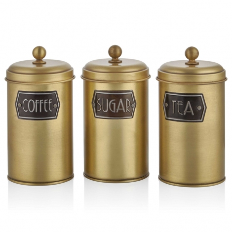 Çay Şeker Kahve Kavanozu - Gold