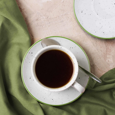 Dots Çay Tabağı 6 Parça - Yeşil