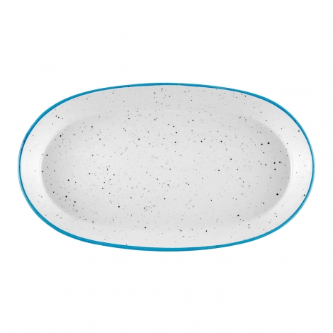 Dots Oval Servis Krem - 29 cm 2 Li Set - Mavi