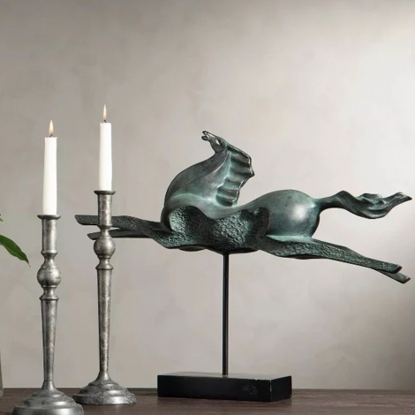 Equus Noctis - Soyut At Figürü 66x15x49 cm