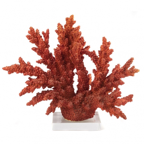 Kırmızı Mercan Resin Obje 35x13x30 cm
