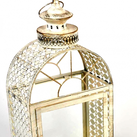 Lantern Delikli Kubbe Çatılı 2li Fener 56-40 cm