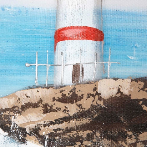 Pera Kırmızı Deniz Feneri Dekoratif Tablo 50x100 cm