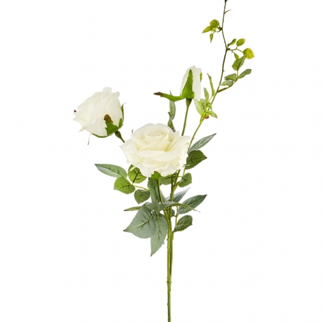 Yapay Çiçek Gül 3Lü Beyaz