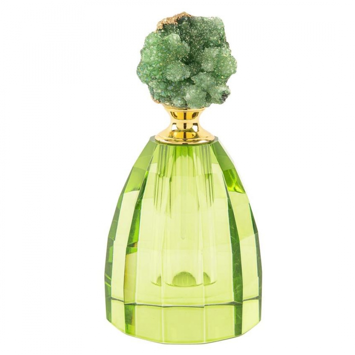 Yeşil Doğal Taşlı Parfüm Şişesi 6x13 cm